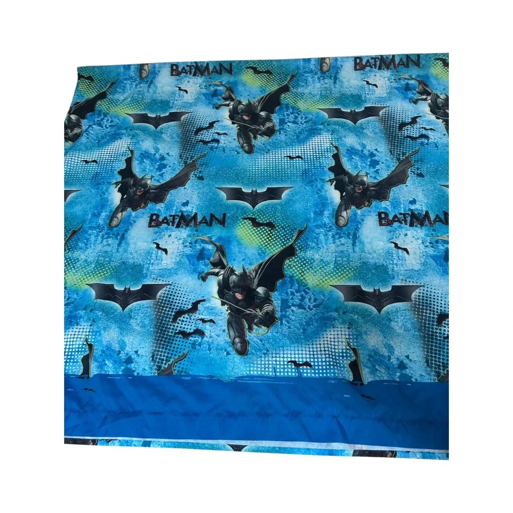 Batman DC Comics Superhero Blue Twin Flat Bed Sheet All Over Print Fabric